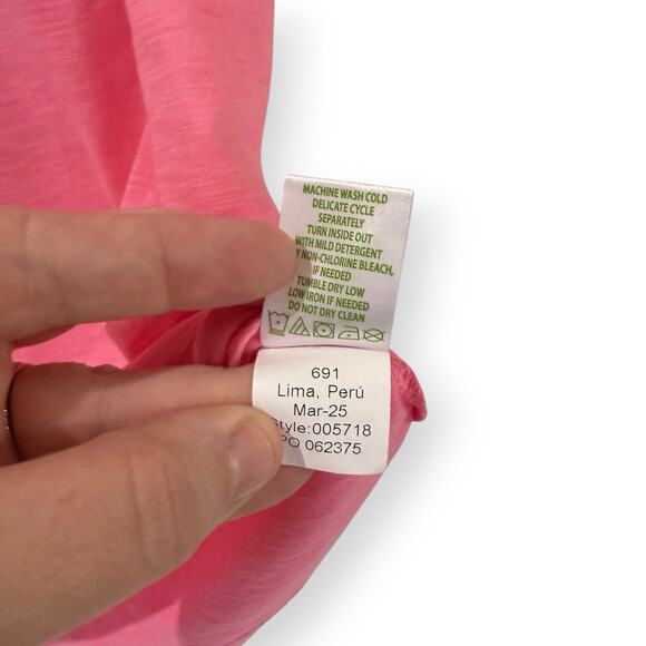 NWT Lilly Pulitzer Etta Scoop-Neck Tee Womens Size XS Rousseau Pink T-Shirt Top - Picture 8 of 11